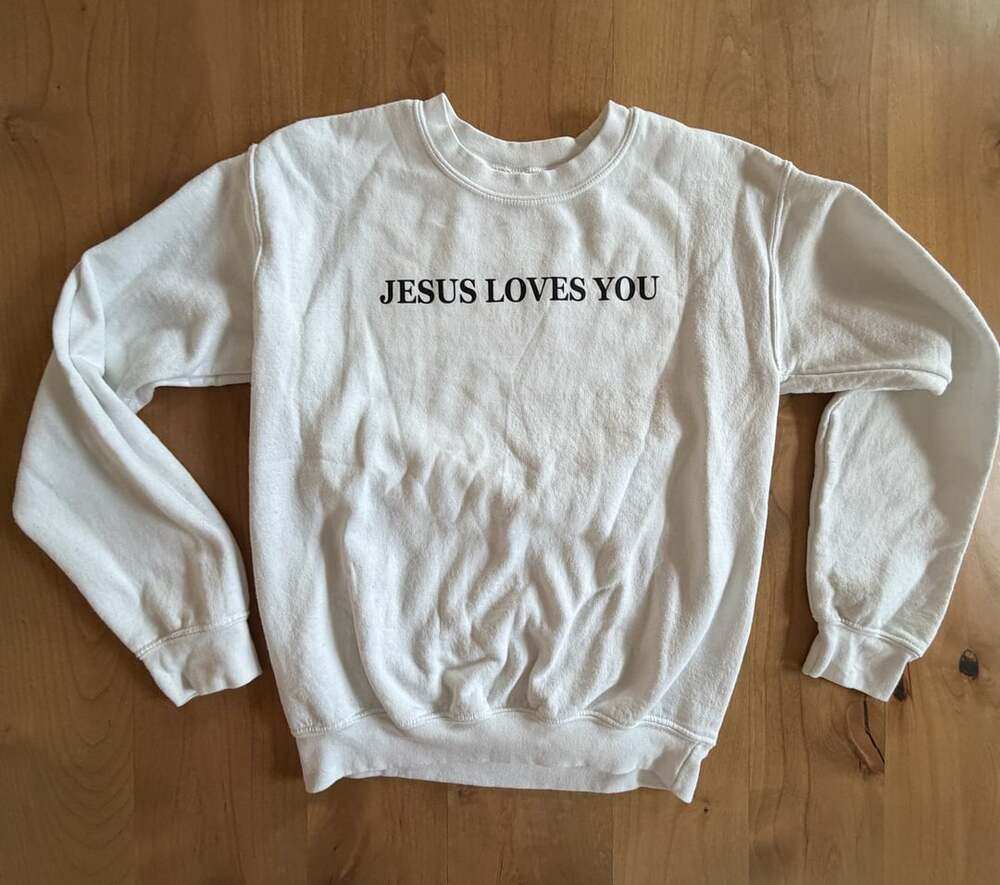 Gildan Jesus Loves You Heavy Blend Sweatshirt Size S
